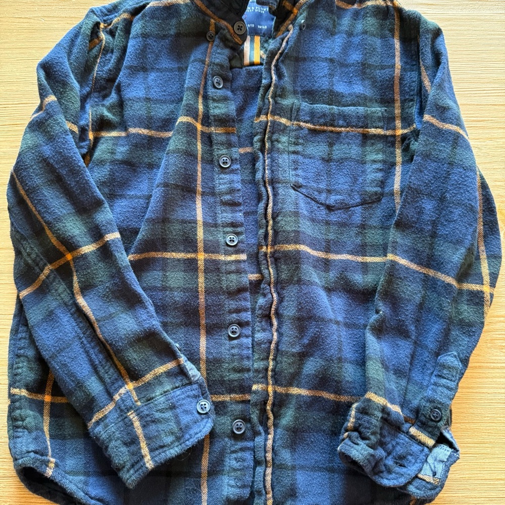 Denim & Flower Blue and Green Plaid Button Down Shirt